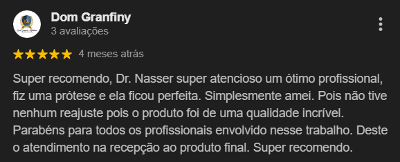 Avaliação Google — Odonto Prime